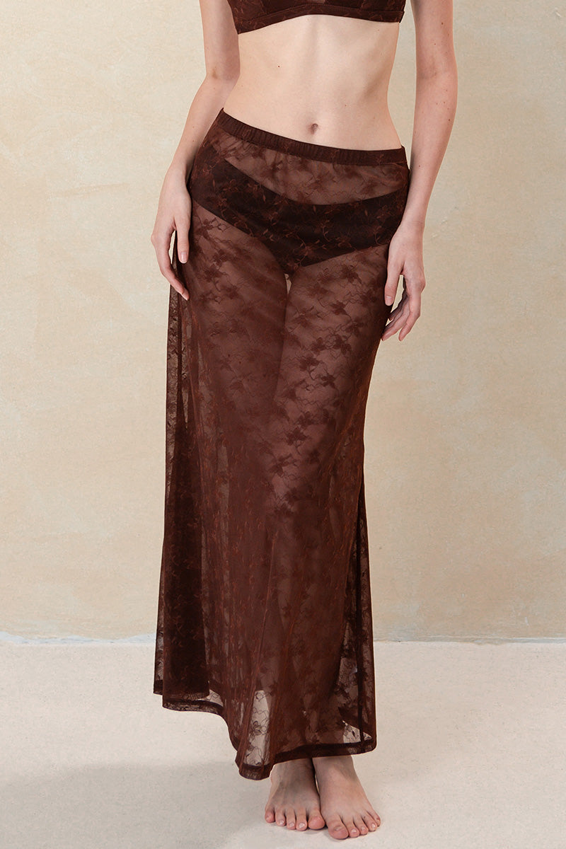 Ophelia Sheer Stretch Lace Skirt
